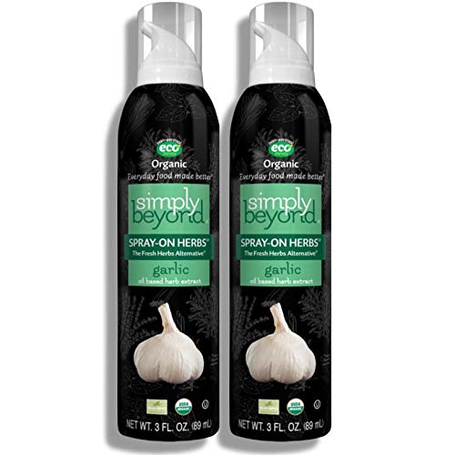 Product Cover Simply Beyond, Organic Spray on Herbs, Garlic 3 Fl. Oz. (Garlic, 2 Pack)