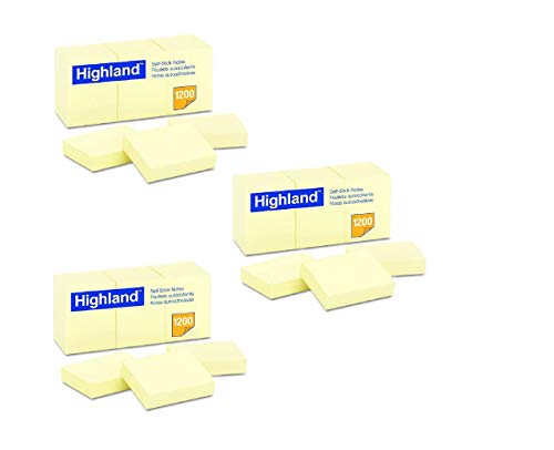 Product Cover Highland 6539YW Self-Stick Notes, 1 1/2 x 2, Yellow, 100-Sheet (Pack of 36)