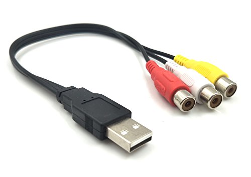 Product Cover Duttek USB A 2.0 Male to 3 RCA Female Video Audio Capture Card Adapter Cable for PC,MAC,AV, HDD and DVR