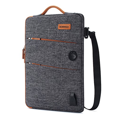 Product Cover DOMISO 14 Inch Waterproof Laptop Bag Canvas with USB Charging Port Headphone Hole for 14