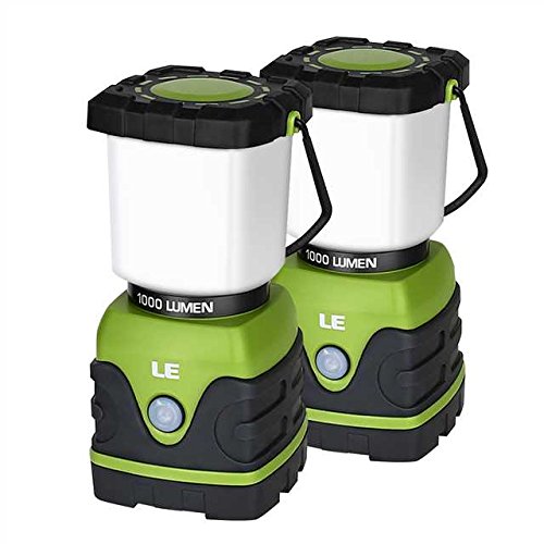 Product Cover LE LED Camping Lantern, Battery Powered LED with 1000LM, 4 Light Modes, Waterproof, Perfect lantern flashlight for Hurricane Emergency, Hiking, Home and More, Pack of 2