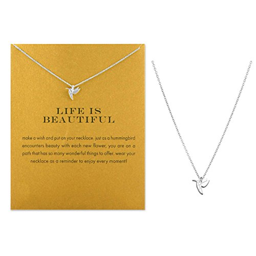 Product Cover Clavicle Necklace with Blessing Card, Small Dainty Pendant, Delicate and Classy Costume Choker Jewelry Favors, Alloy