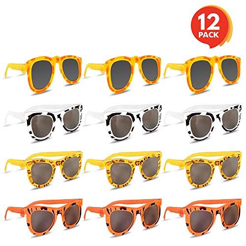 Product Cover ArtCreativity Colorful Safari Sunglasses - Pack of 12 - Youth Size - Assorted Animal Prints on Good Quality Material - Summer Time Fun, Great Party Favor - Amazing Gift Idea for Boys and Girls Ages 3+