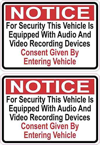 Product Cover StickerTalk Audio and Video Recording Consent Vinyl Stickers, 1 Sheet of 2 Stickers, 3.5 inches by 2.5 inches Each