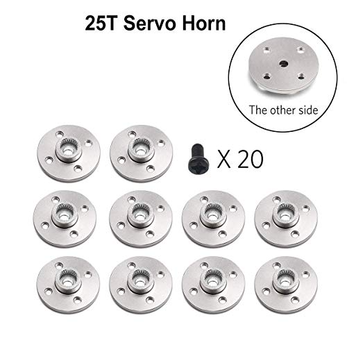 Product Cover 10Pcs Servo Horn Metal Aluminum 25T Silvery Servo Disc for Robot Mechanical Claw Rc Car Helicopter Mg945 Mg995 Mg996