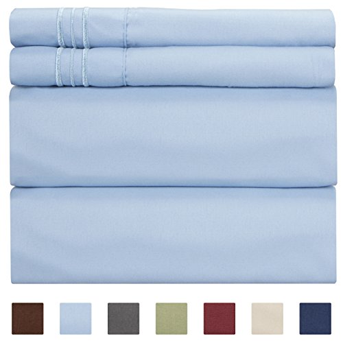 Product Cover Twin XL Sheet Set - 4 Piece Sheets - Dorm Room Bed Sheets - Hotel Luxury Bed Sheets - Extra Soft - Deep Bed Sheets Pockets - Easy Fit - Breathable & Cooling Touch - Twin XL Sheets for Twin XL Mattress