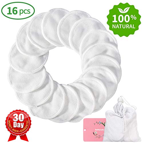 Product Cover Reusable Makeup Remover Pads 16 Packs, TOPOINT Christmas Unique Gifts for Women Mom Her Girls, Organic Bamboo Cotton Rounds,Reusable Cotton Pads for Face Wipes with Laundry Bag