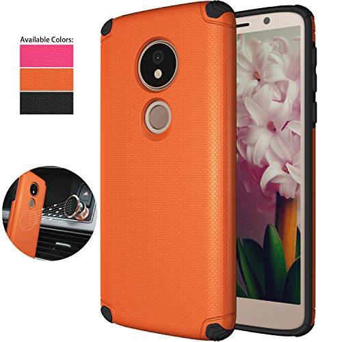 Product Cover Moto G6 Play Case (NOT FIT Moto G6),Moto G6 Forge Magnetic Car Case,NiuBox Armor Gear Textured Slim Fit Anti-Slip Shock Absorption Protective Phone Case Cover for Motorola G6 Play (2018) - Orange