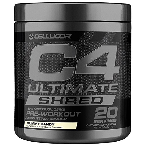 Product Cover Cellucor C4 Ultimate Shred Pre Workout Powder, Fat Burner for Men & Women, Weight Loss Supplement with Ginger Root Extract, Gummy Candy, 20 Servings