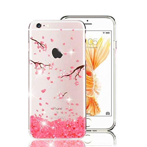 Product Cover Enflamo 3D Relief Flower Phone Case Pattern Design Printed Case Soft TPU for iPhone 6s Embossed for iPhone 6 (iPhone 6S / 6, Cherry Blossom)