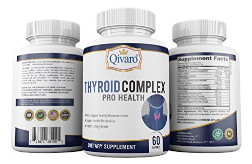 Product Cover Thyroid Support Complex with Iodine, 60 Capsules - Multivitamin Supplement for Thyroid, Weight Loss, Metabolism, Energy Boost - Health and Hormone Support Supplements with Vitamin B for Women