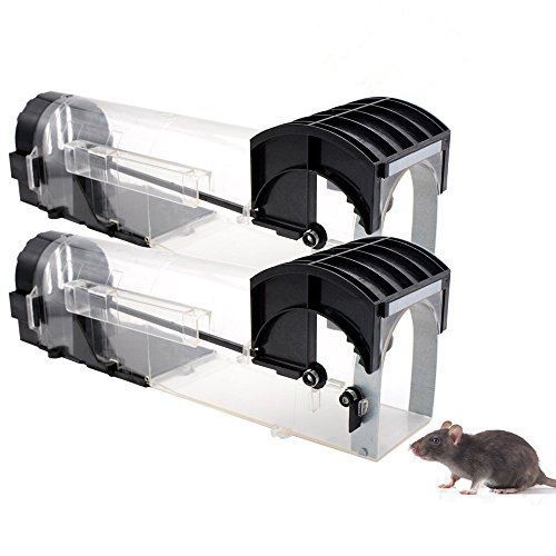 Product Cover Humane Mouse Trap That Work -2 Pack - Reusable Smart No Kill No Touch Rodent Catcher Mice Rat Live Trap Catch and Release, Safe for Children and Pets, Trampa para Ratas y Ratones, 12.6'' Length