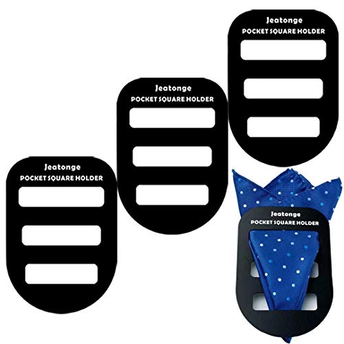 Product Cover Jeatonge Pocket Square Holder Keeper Organizer Pocket Squares for Men Prefolded (Holder 3 Pcs)