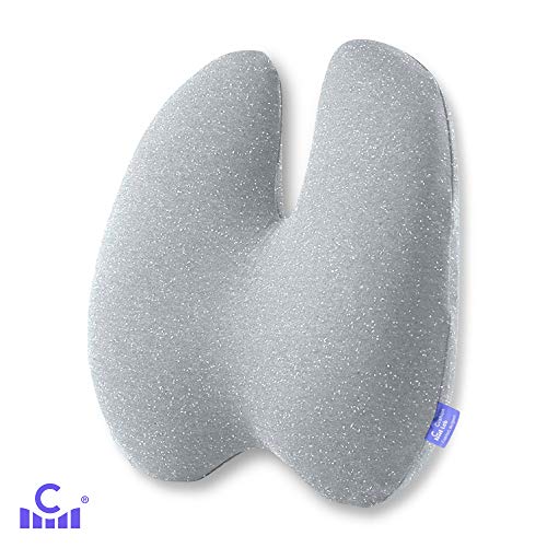 Product Cover Cushion Lab Extra Dense Lumbar Pillow - Patented Ergonomic Multi-Region Firm Back Support Design for Lower Back Pain Relief - Lumbar Support Cushion w/Strap for Office Chair, Car, Sofa, Plane