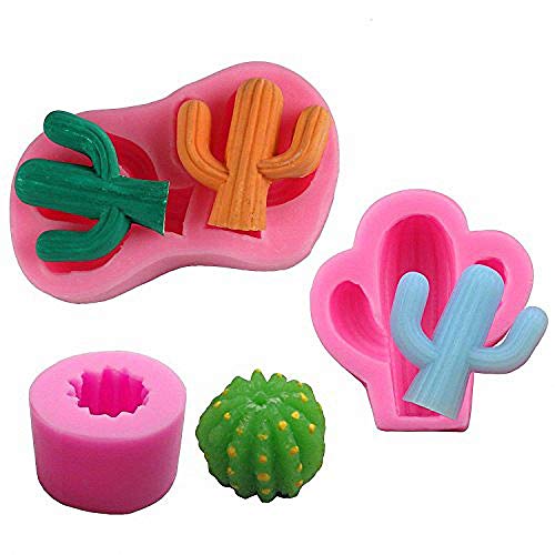 Product Cover MoldFun 3-Pack Cacti Silicone Molds Set, Cactus Moulds for Cake Fondant Decorating, Mini Soap, Chocolate, Candy, Candle, Polymer Clay, Resin, Plaster, Wax Crayon Melt