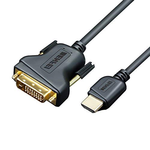 Product Cover HDMI to DVI, Benfei HDMI to DVI Cable Bi Directional DVI-D 24+1 Male to HDMI Male High Speed Adapter Cable Support 1080P Full HD Compatible Raspberry Pi, Roku, Xbox One, PS4 PS3, Graphics Card