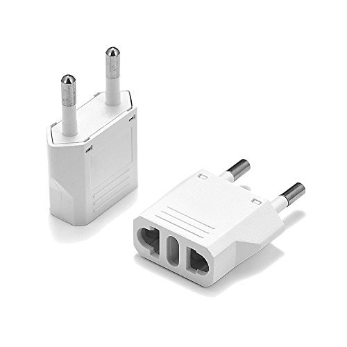 Product Cover United States to South Korea Travel Power Adapter to Connect North American Electrical Plugs to Korean Outlets for Cell Phones, Tablets, e-Book Readers, and More (2-Pack, White)
