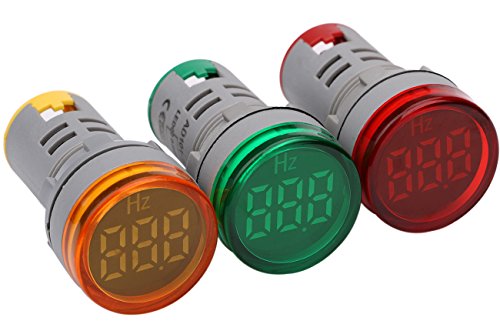 Product Cover AC Frequency Meter, Yeeco AC 24-500V 0-99Hz Frequency Counter 3pcs Green Red Yellow LED Signal Indicator Light Panel