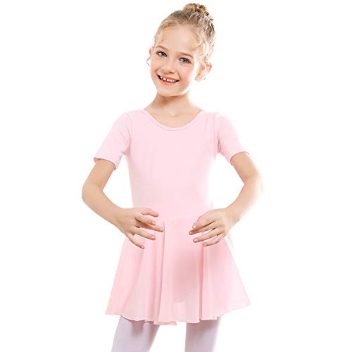 Product Cover STELLE Girls Ballet Short Sleeve Dress Leotard for Dance, Gymnastics and Ballet(Toddler/Little Girl/Big Girl)