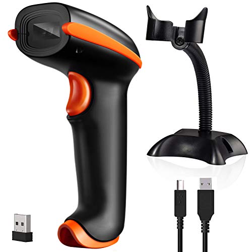 Product Cover Tera [Upgraded Version] Barcode Scanner Wireless 1D 2D 2-in-1 (2.4G Wireless & USB 2.0 Wired) 2D QR Bar Code Scanner Cordless CMOS Image Barcode Reader for Payment Computer 2D Scanner with Stand