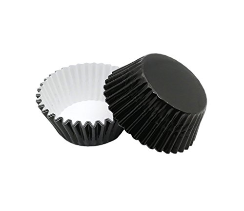 Product Cover Warm party Foil Baking Cups Cupcake Liners, Standard Sized, 200 Count (Black),