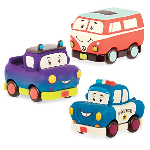 Product Cover B. Toys - Mini-Wheeeels 3-Mini Toy Vehicles Cars Set - Set of 3 Pull-Back Toy Cars for Kids 1 Year + (3-Pcs)