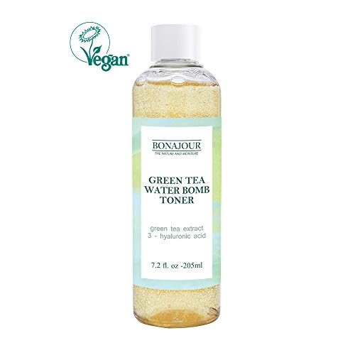 Product Cover [BONAJOUR] Vegan beauty Organic Green Tea & Hyaluronic Acid Facial Toner for dry skin - Vegan Cosmetics, 100% Pure Natural Moisturizer & High Moisture Type, Anti Aging, Anti Wrinkle, 7.2 fl. oz