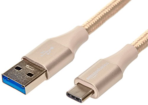Product Cover AmazonBasics Double Braided Nylon USB Type-C to Type-A 3.1 Gen 2 Charger Cable | 3 feet, Gold