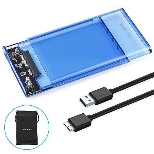 Product Cover ELUTENG 2.5 Inch SATA to USB 3.0 External Hard Drive Enclosure Tool Free Hard Disk Case Compatible with WD HDD 9.5mm 7mm, SATA III SDD/HDD Housing Support UASP SATA III Max 2TB