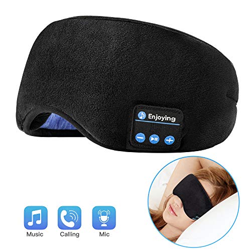 Product Cover Voerou Sleep Headphones Wireless Bluetooth Sleep Eye Mask Music and Ultra Thin Speakers Perfect for Sleeping, Air Travel,Meditation and Relaxation - Black