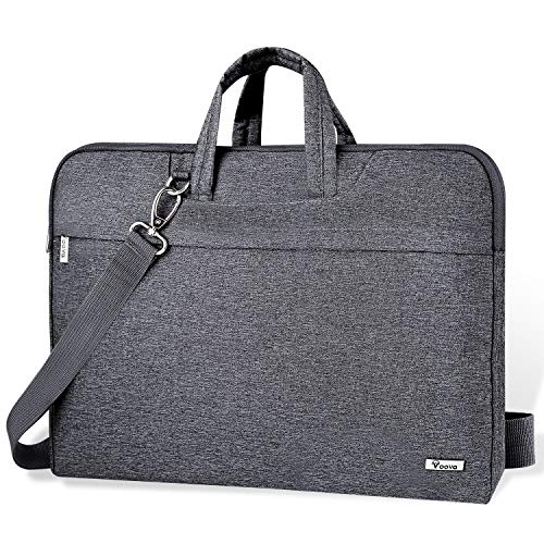 Product Cover Voova Laptop Bag 17 17.3 inch Water-Resistant Laptop Sleeve Case with Shoulder Straps & Handle/Notebook Computer Case Briefcase Compatible with MacBook/Acer/Asus/Hp, Grey