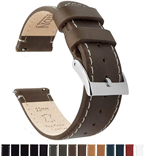 Product Cover BARTON Watch Bands - Leather Quick Release Watch Strap - Top Grain Leather - Soft Leather Lining - Choice of Color & Width - 16mm, 18mm, 19mm, 20mm, 21mm 22mm, 23mm or 24mm