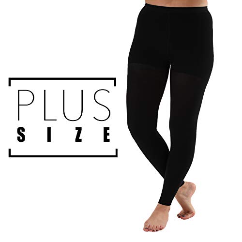 Product Cover 4XL Plus Sized Compression Leggings for Women - Graduated Medical Support Stockings 20-30mmHg, Control Top - 1 Pair - for Edema, Varicose veins & Thigh Support - Black, Size XXXXL, Absolute Support SK