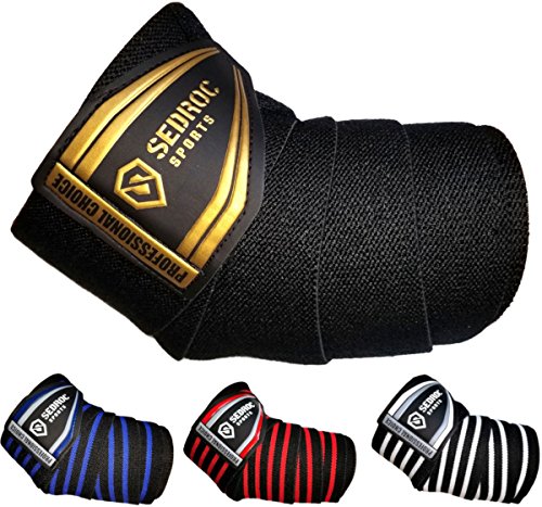 Product Cover Sedroc Sports Professional Weight Lifting Elbow Wraps Powerlifting Support Sleeves - Pair