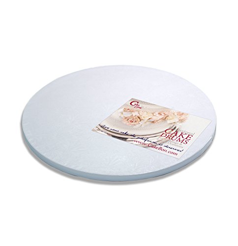 Product Cover Cake Drums Round 14 Inches - Sturdy 1/2 Inch Thick - Professional Smooth Straight Edges (White, 1-Pack)