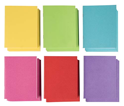 Product Cover Blank Book - 24-Pack Colorful Notebooks, Unlined Plain Travel Journals for Students, Kids Diaries, Creative Writing Projects, 6 Assorted Colors, 4.25 x 5.5 Inches, 24 Sheets