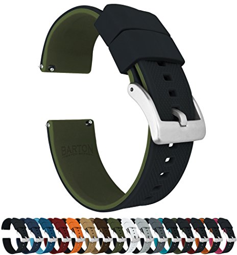 Product Cover BARTON Watch Bands - Elite Silicone Watch Straps - Quick Release - Choose Color & Width - 18mm, 19mm, 20mm, 21mm, 22mm, 23mm & 24mm - Textured Rubber Watch Straps