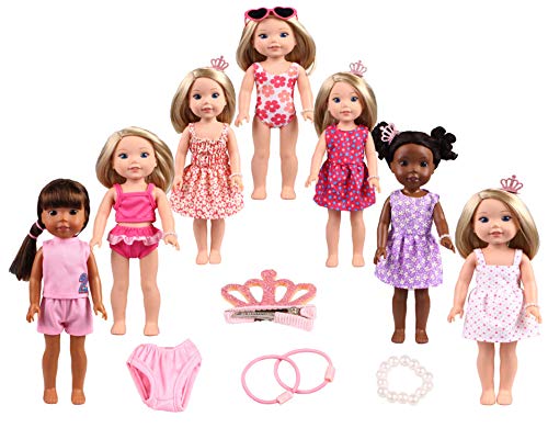 Product Cover 14-15 inch Doll Clothes&Accessories 7set Clothes fit American Dolls Clothes（Dolls and Glasses are for Display Purposes only, not Including Dolls.）