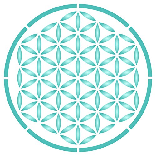 Product Cover Flower of Life Stencil - 3.25 x 3.25 inch (XS) - Reusable Sacred Geometry Mandala Wall Stencil Template - Use on Paper Projects Scrapbook Journal Walls Floors Fabric Furniture Glass Wood etc.