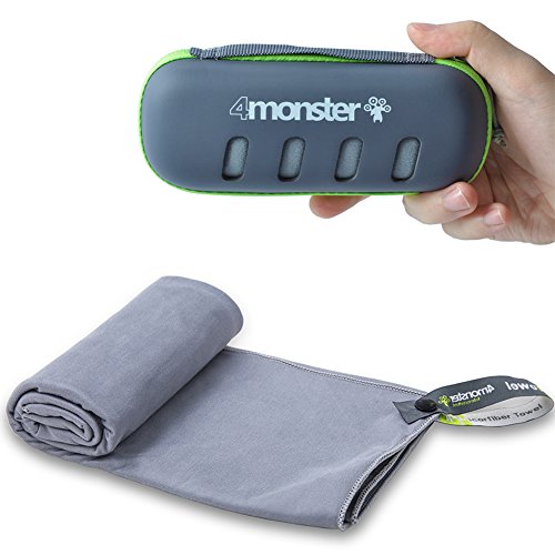 Product Cover 4Monster Microfiber Towel, Travel Towel, Camping Towel,Medium Size 24 x 48¡±, Fast Drying, Soft Light Weight,Suitable for Gym, Beach, Swimming, Backpacking and More