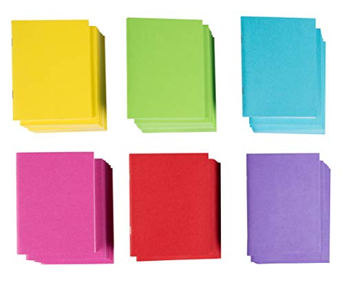 Product Cover Blank Book - 48-Pack Colorful Notebooks, Unlined Plain Travel Journals for Students, Kids Diaries, Creative Writing Projects, 6 Assorted Colors, 4.25 x 5.5 Inches, 24 Sheets