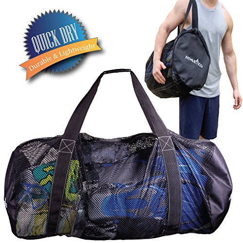 Product Cover Athletico Mesh Dive Duffel Bag for Scuba or Snorkeling - XL Mesh Travel Duffle for Scuba Diving and Snorkeling Gear & Equipment - Dry Bag Holds Mask, Fins, Snorkel, and More