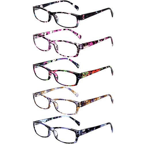 Product Cover Reading Glasses 5 Pairs Stylish Color Readers Fashion Glasses for Reading Men & Women