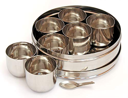Product Cover Shradha Trading Stainless Steel Masala Box,Stainless Steel Spice Box, Stainless Steel Masala Dabba, Stainless Steel Spice Container, Indian Spice Box, Kitchen Spice Box, Spice Box for Chefs