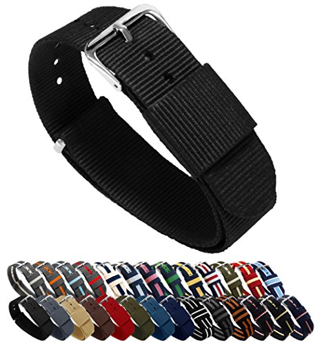 Product Cover BARTON Watch Bands - Ballistic Nylon NATO Style Straps - Choice of Color, Length & Width (18mm, 20mm, 22mm or 24mm)