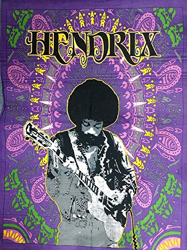 Product Cover ICC Jimi Hendrix Guitar Poster 30x40 Decoration Jimmie Hendrix Classic Rock Legend Music Bohemian Psychedelic Hippie Tapestry (Hendrix) Purple (Purple)
