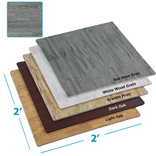 Product Cover Clevr 100 Sq. Ft (10' x 10') EVA Interlocking Foam Mats Flooring, Grey Sea Haze Wood Grain Style - (24