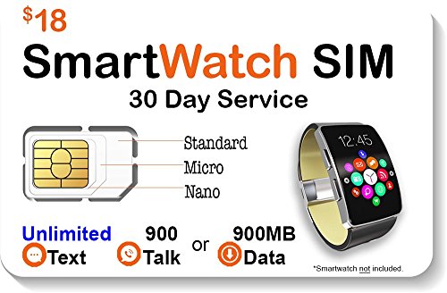 Product Cover $18 Smart Watch SIM Card for 2G 3G 4G LTE GSM Smartwatches and Wearables - 30 Day Service