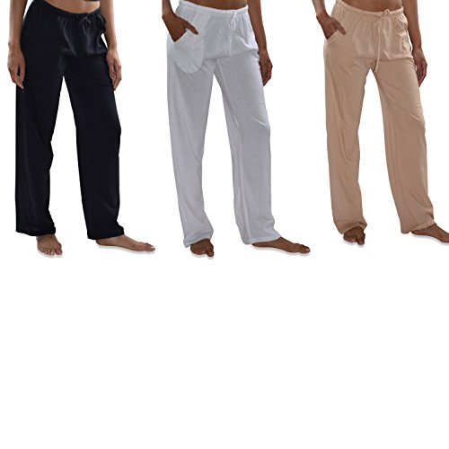 Product Cover Sexy Basics Women's 3 Pack Soft Flex-Cotton Knit Pajama Pants/Lounge Pants/Sleep Pants