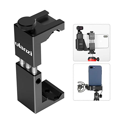 Product Cover Ulanzi Cell Phone Tripod Mount Adapter w Cold Shoe, Metal Phone Tripod Adapter Aluminum Alloy Vertical w 1/4'' Screw Compatible w OSMO Pocket iPhone 11 Pro MaxXS Max XR 8 7 6 plus Google OnePlus 7 Pro